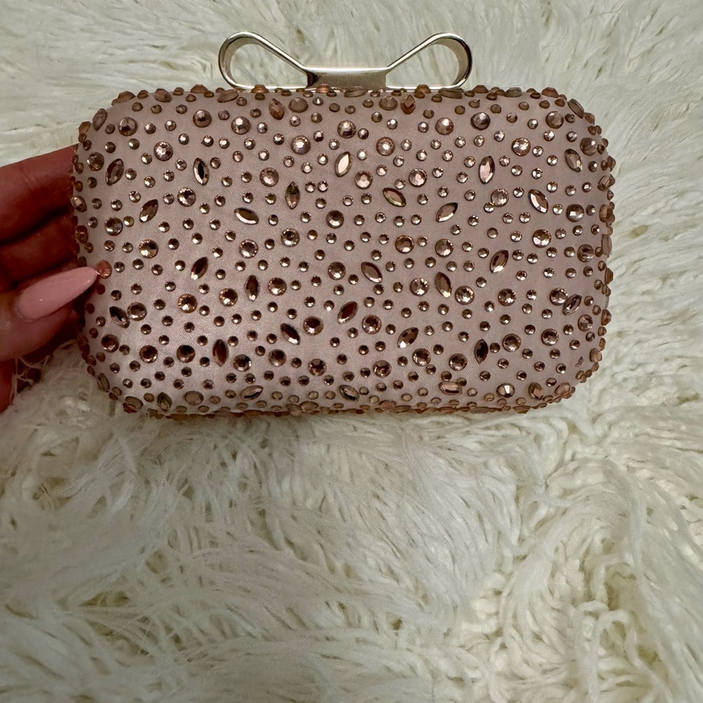 Elegant Studded Clutch in Cream